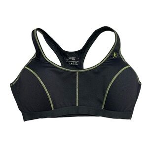 Danskin Now Black Sports Bra with Lime Stitching